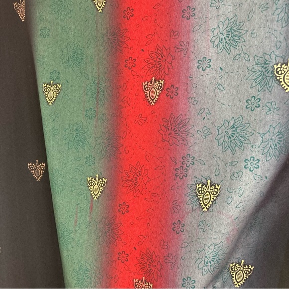 Vintage Sante Classics One Size Multicolor Boho Kaftan Dress Patio Artsy Maxi - Picture 13 of 14